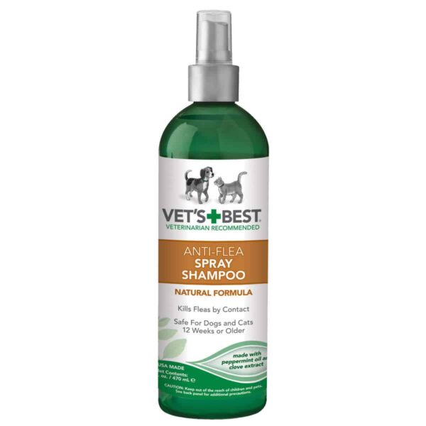 3165810347-600x600 Vet's Best Pet Anti-Flea Easy Spray Shampoo 16oz Green 2.38" x 2.38" x 8.75"
