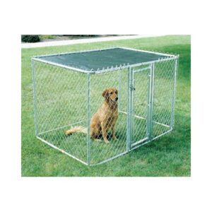 K9644-300x300 Midwest Chain Link Portable Dog Kennel Silver 72" x 48" x 48"