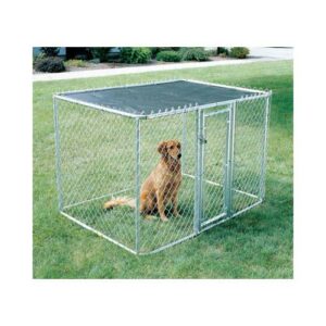 K9664-300x300 Midwest Chain Link Portable Dog Kennel Silver 72" x 48" x 48"
