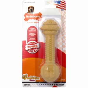 NBC903P-300x300 Power Chew Barbell Peanut Butter Dog Toy