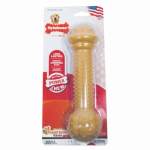 NBC905P-300x300 Power Chew Barbell Peanut Butter Dog Toy