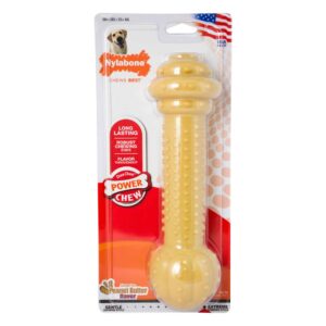 NBC907P-300x300 Power Chew Barbell Peanut Butter Dog Toy