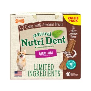 NTD662T40P-1-300x300 Nutri Dent Limited Ingredient Dental Chews Filet Mignon Medium 40 count