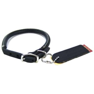 EP120312BK-300x300 Circle T Pet Leather Round Collar - Black - 12" Neck