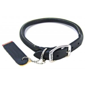 EP120516BK-300x300 Circle T Pet Leather Round Collar - Black - 16" Neck