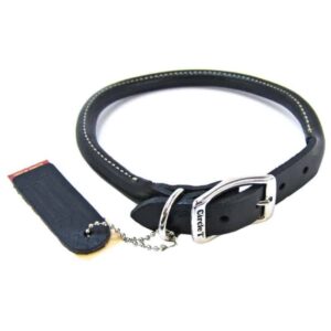 EP120618BK-300x300 Circle T Pet Leather Round Collar - Black - 18" Neck