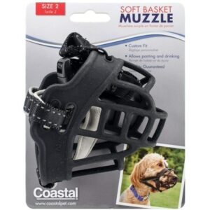 EP1365BLK2-300x300 Coastal Pet Soft Basket Muzzle For Dogs Black - Size 2
