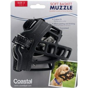 EP1365BLK3-300x300 Coastal Pet Soft Basket Muzzle For Dogs Black - Size 3