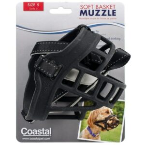 EP1365BLK5-300x300 Coastal Pet Soft Basket Muzzle For Dogs Black - Size 5