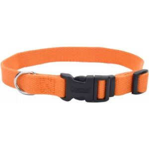EP14301PUM-300x300 Coastal Pet New Earth Soy Adjustable Dog Collar Pumpkin Orange - 6-8''l X 3-8"w