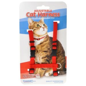 EP6341R-300x300 Tuff Collar Nylon Adjustable Cat Harness - Red - Girth Size 10in.-18in.