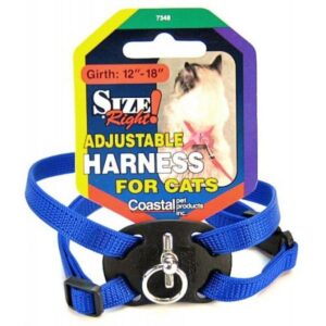EP7348BL-300x300 Coastal Pet Size Right Nylon Adjustable Cat Harness - Blue - Girth Size 12in.-18in.