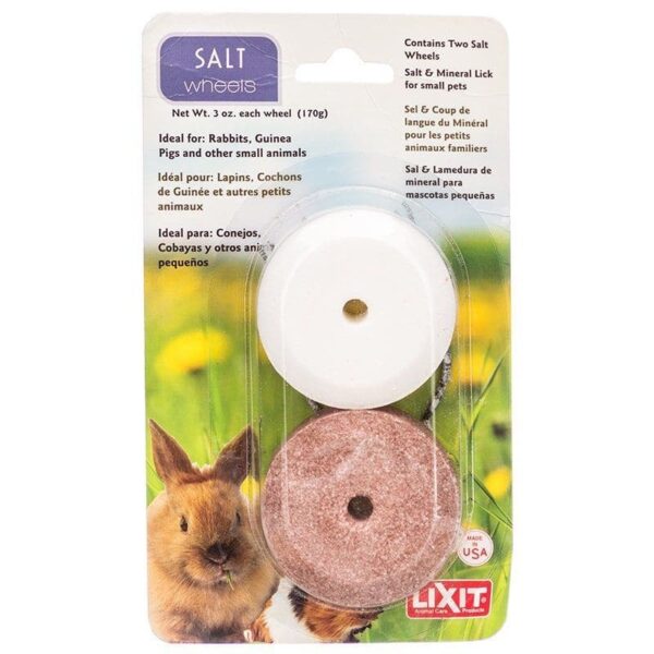 lixit salt & mineral wheels for small pets 2 pack (3 oz salt wheel & 3 oz mineral wheel)