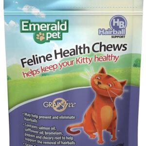 emr00443__1-300x300 Emerald Pet Feline Health Chews Hairball Support / 2.5 oz Emerald Pet Feline Health Chews Hairball Support