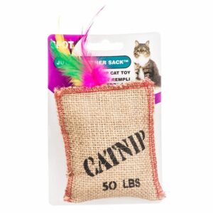 st2984m__1-300x300 Spot Jute and Feather Sack with Catnip Cat Toy / 9 count Spot Jute and Feather Sack with Catnip Cat Toy