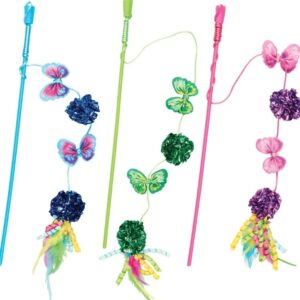 st52112__2-300x300 Spot Butterfly and Mylar Teaser Wand Cat Toy Assorted Colors / 1 count Spot Butterfly and Mylar Teaser Wand Cat Toy Assorted Colors