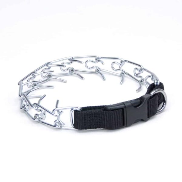 05592-blk18-600x600 Coastal Pet Products Titan Easy-On Dog Prong Training Collar with Buckle Medium - Silver (17.5"x2.50"x2")