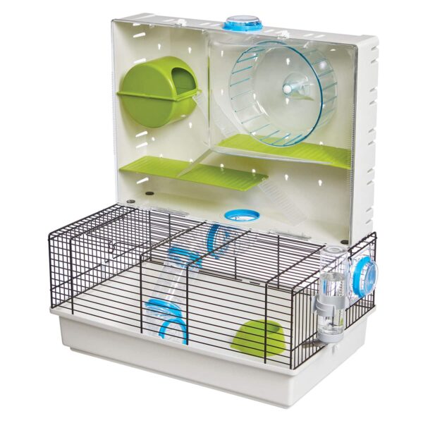 100-ar-600x600 Midwest Critterville Arcade Hamster Home Clear, Green, Blue 18.11" x 11.61" x 21.26"