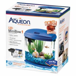 100528787-300x300 Aqueon MiniBow LED Aquarium Kit 1 Gallon Blue 8.5" x 6.25" x 9.25"