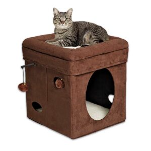 137-br-300x300 Curious Cat Cube Brown 15.125″ x 15.125″ x 16.5″