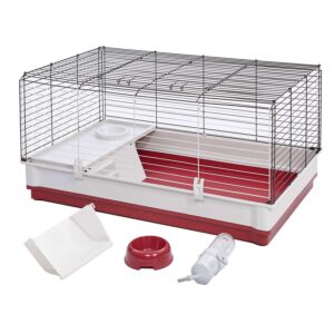 158-300x300 Midwest Wabbitat Deluxe Rabbit Home White, Red 39.50" x 23.75" x 19.75"