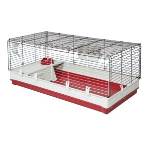 158xl-300x300 Midwest Wabbitat Deluxe Extra Long Rabbit Home White, Red 47.24" x 23.62" x 19.68"