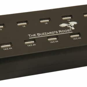 The Buzzard's Roost 10 Port Multi Charger for Garmin Alpha, DC50, TT10, T5 or TT15 Black 6" x 2.5" x 2.5"