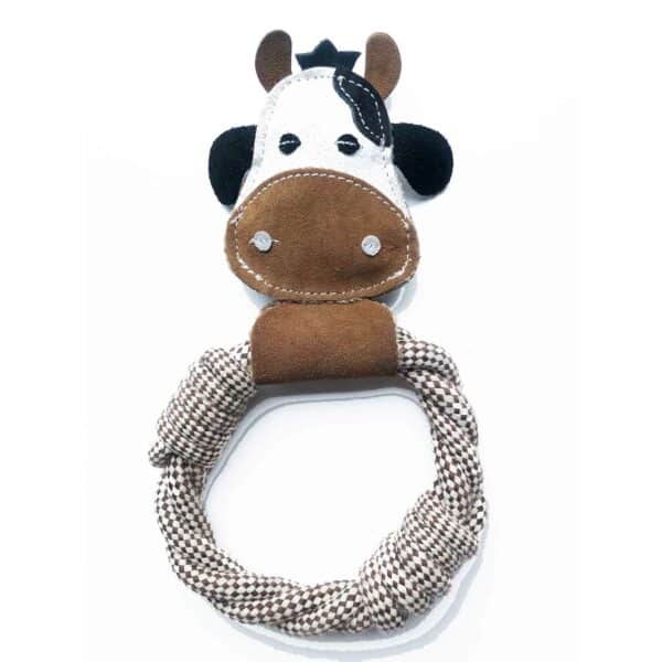 Country Tails Dog Toy Cow Rope Ring