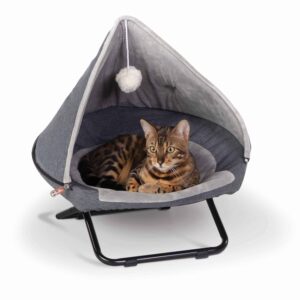 kh100546395-300x300 K&H Pet Products Hooded Elevated Cozy Pet Cot Small Gray 19" x 19" x 12"