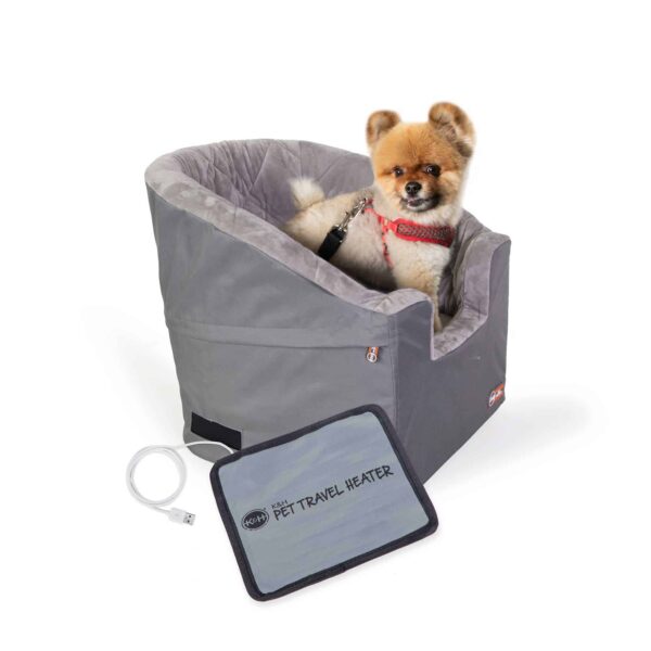 kh100546486-600x600 K&H Pet Products Bucket Booster Pet Seat Collapsible Heated Small Gray (18"x18"x16")
