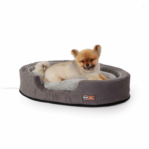 kh100546497-600x600 Thermo-Snuggly Sleeper Heated Pet Bed Medium Gray 26″ x 20″ x 5″