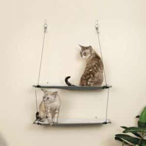 Wall Mounted Cat Shelf Double Level