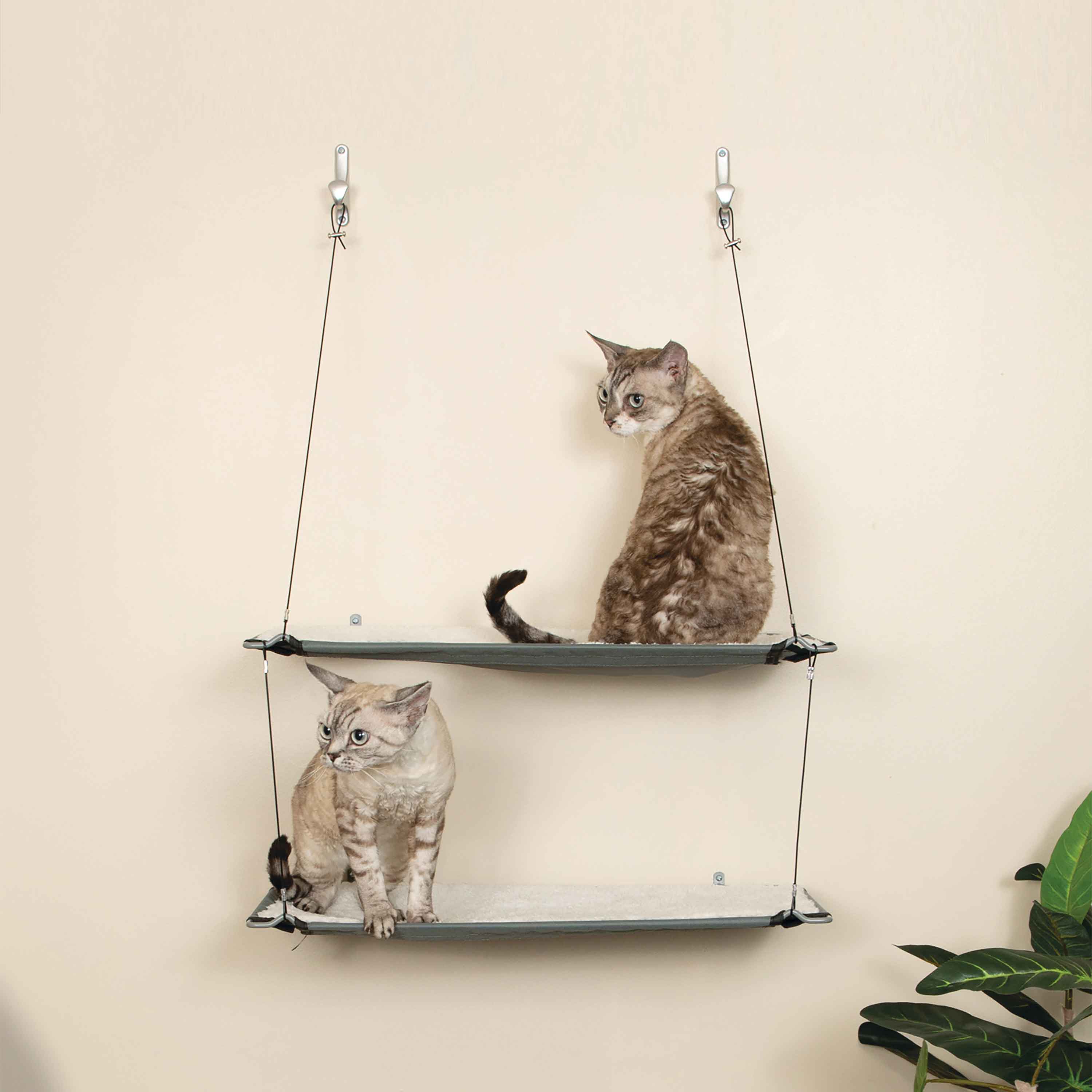 kh100550260 Wall Mounted Cat Shelf Double Level