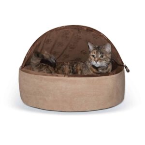 kh2997-300x300 Self-Warming Kitty Bed Hooded Large Chocolate/Tan 20″ x 20″ x 12.5″