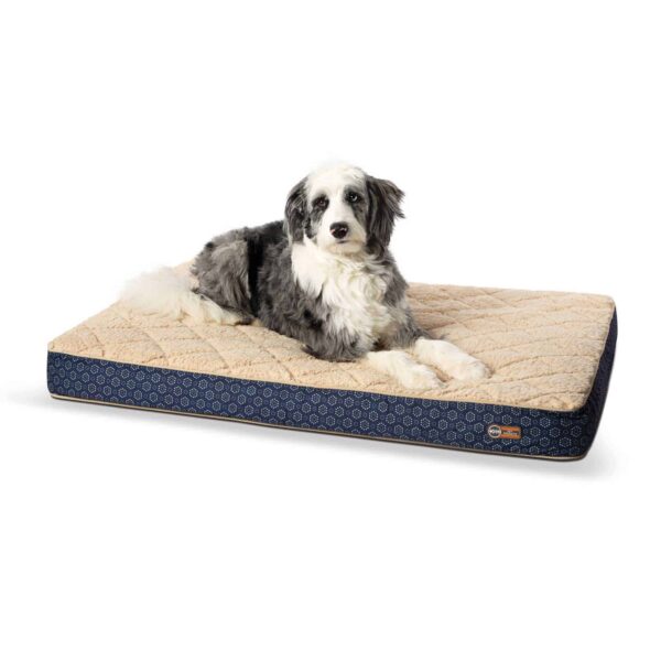 K&H Pet Products Quilt-Top Superior Orthopedic Pet Bed Large Navy Blue 35" x 46" x 4"
