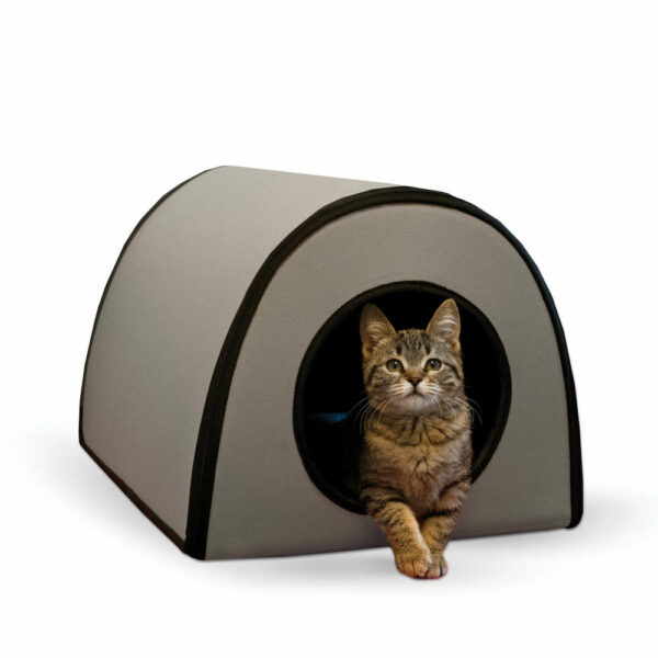 kh5122-600x600 K&H Pet Products Mod Thermo-Kitty Shelter Gray 15" x 21.5" x 13"