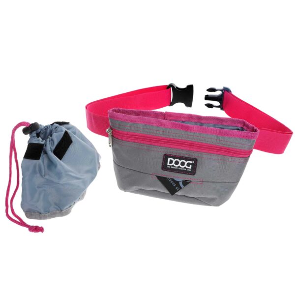 Treat and Training Pouch Grey/Pink (8x8x5)