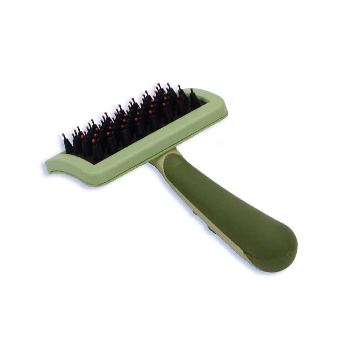 w422-ncl00-1 Coastal Pet Products Safari Nylon Coated Tip Dog Brush for Shorthaired Breeds - Green (6.75"x4"x1")