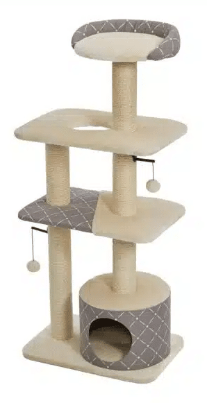 Large beige and gray cat tower