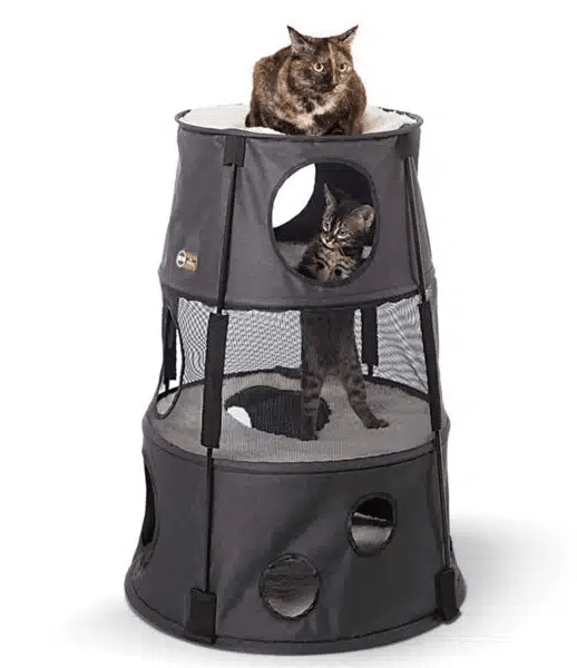 Black and Gray Multi-level Kitty Tower